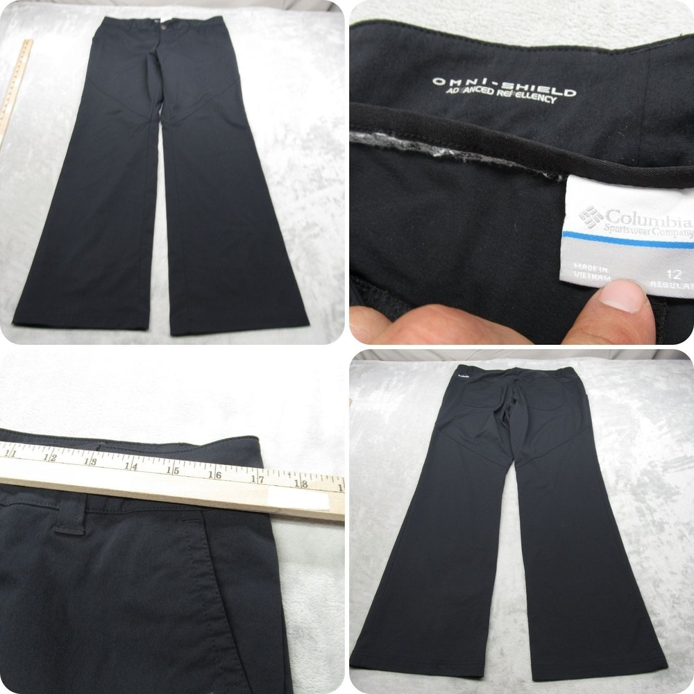 Columbia‎ Pants Womens 12 Black Water Resistant Nylon Lightweight Packable 34x31